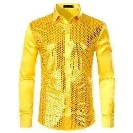 Luxury Sequins Silk Shirt For Men - Silk Shirt - LeStyleParfait