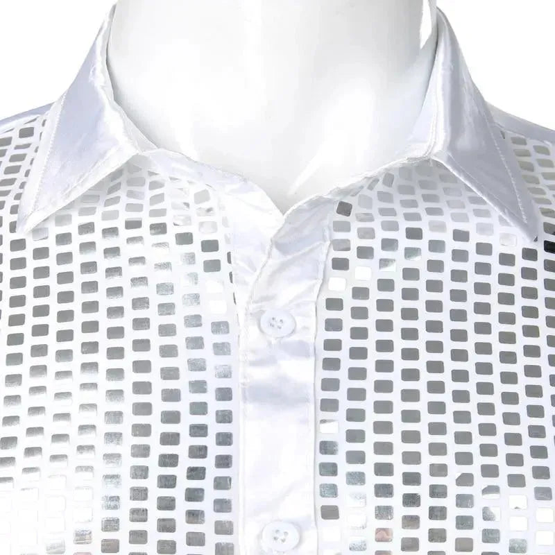Luxury Sequins Silk Shirt For Men - Silk Shirt - LeStyleParfait