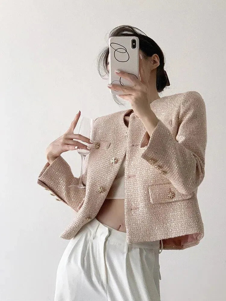 Luxury Women Tweed Jacket - Tweed Jacket - LeStyleParfait