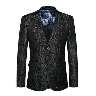 Men Blazer - Black Sequin Blazer - Sequin Blazer - LeStyleParfait