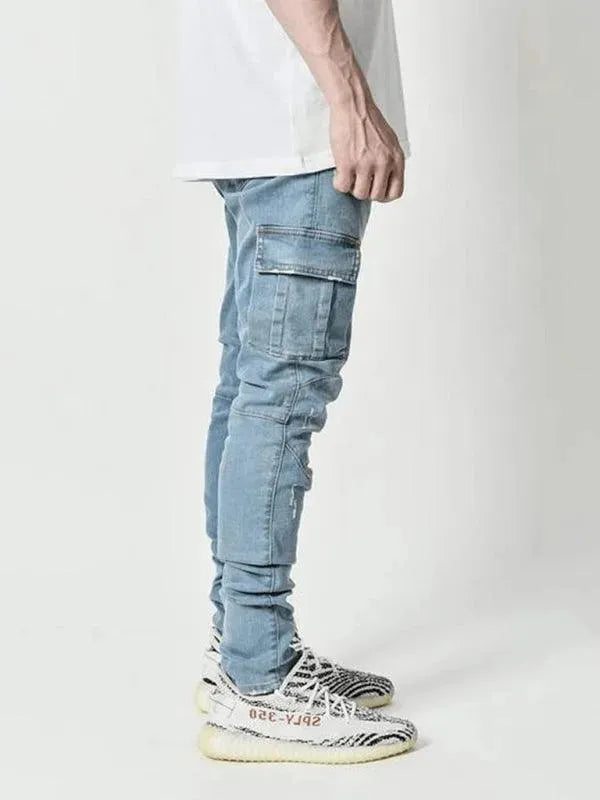 Men Cargo Skinny Jeans - Men's Jeans - LeStyleParfait