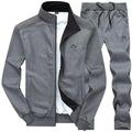 Men Casual Fleece Jogger Two-Piece Set - Solid Casual Jogger Two-Piece Set - LeStyleParfait