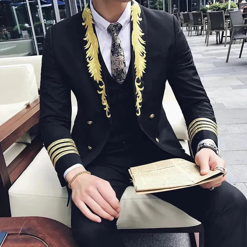 Embroidery Prom Suit For Men - Tuxedo Suit - LeStyleParfait