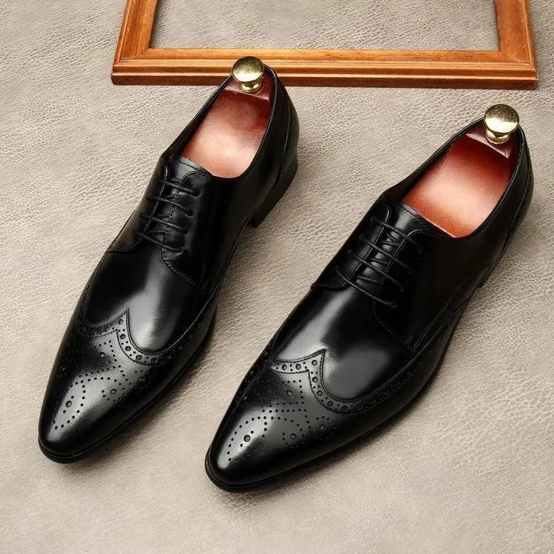 Men Dress Shoes - Edgardo Oxford Leather Shoes - Dress Shoes - LeStyleParfait