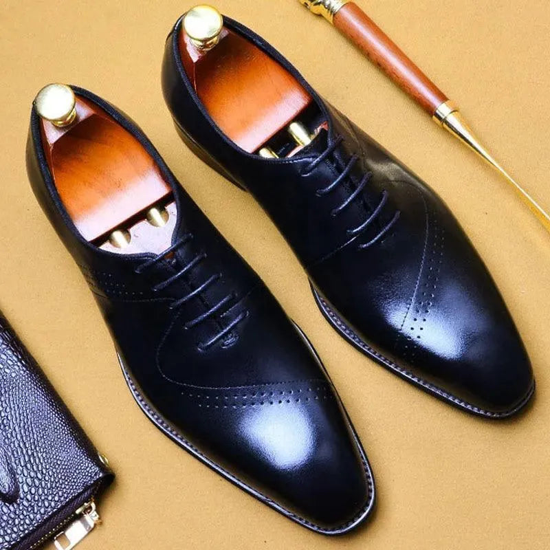 Men Dress Shoes - Salvatore Leather Oxford Shoes - Dress Shoes - LeStyleParfait