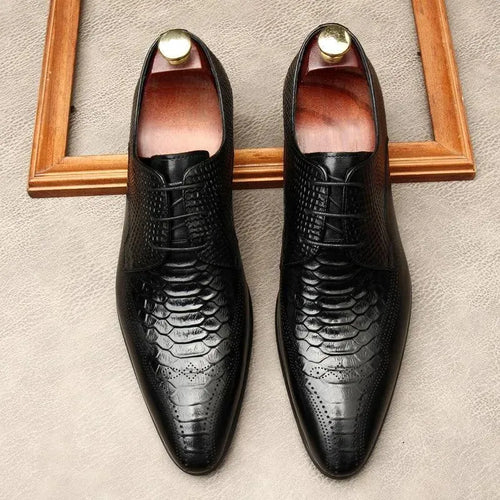 Men Dress Shoes - Silvio Serpentine Shoes - Dress Shoes - LeStyleParfait