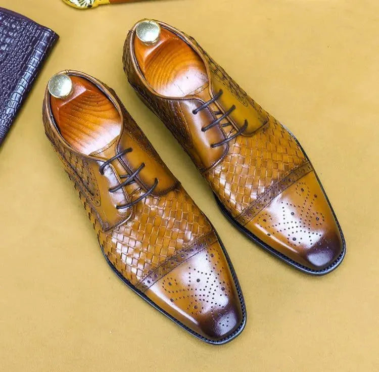 Men Dress Shoes - Urbano Leather Oxford Shoes - Dress Shoes - LeStyleParfait