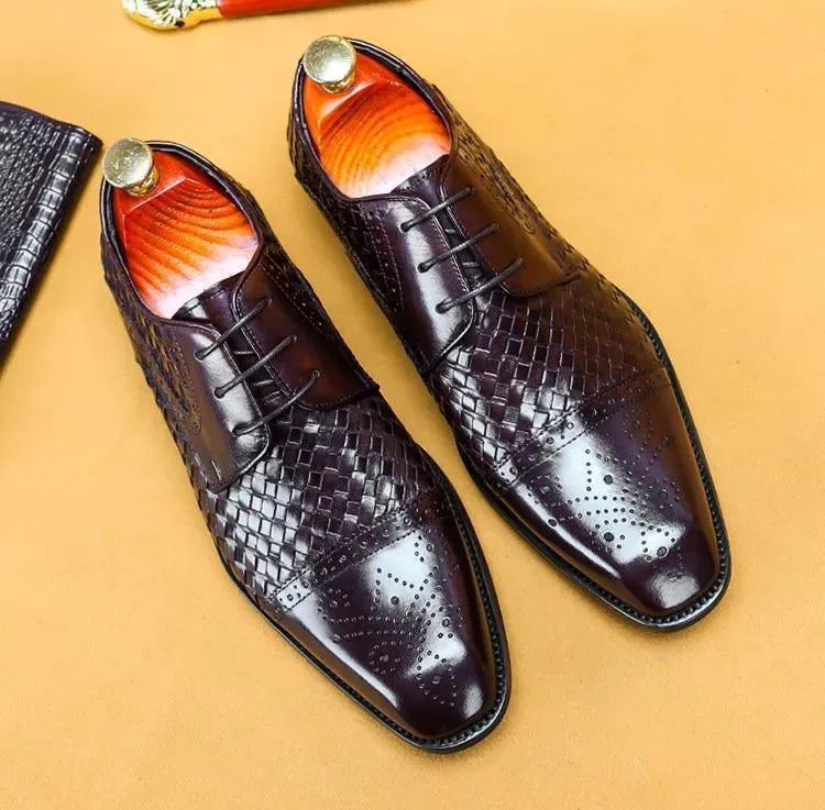 Men Dress Shoes - Urbano Leather Oxford Shoes - Dress Shoes - LeStyleParfait
