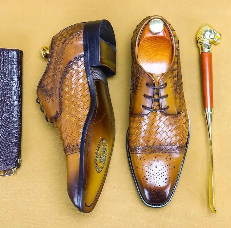 Men Dress Shoes - Urbano Leather Oxford Shoes - Dress Shoes - LeStyleParfait