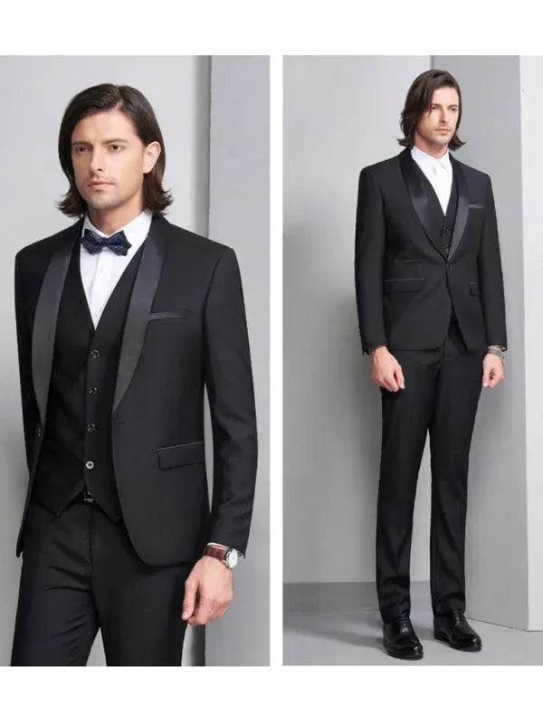 Formal Slim Fit Three Piece Tuxedo Suit - Tuxedo Suit - LeStyleParfait fashion image