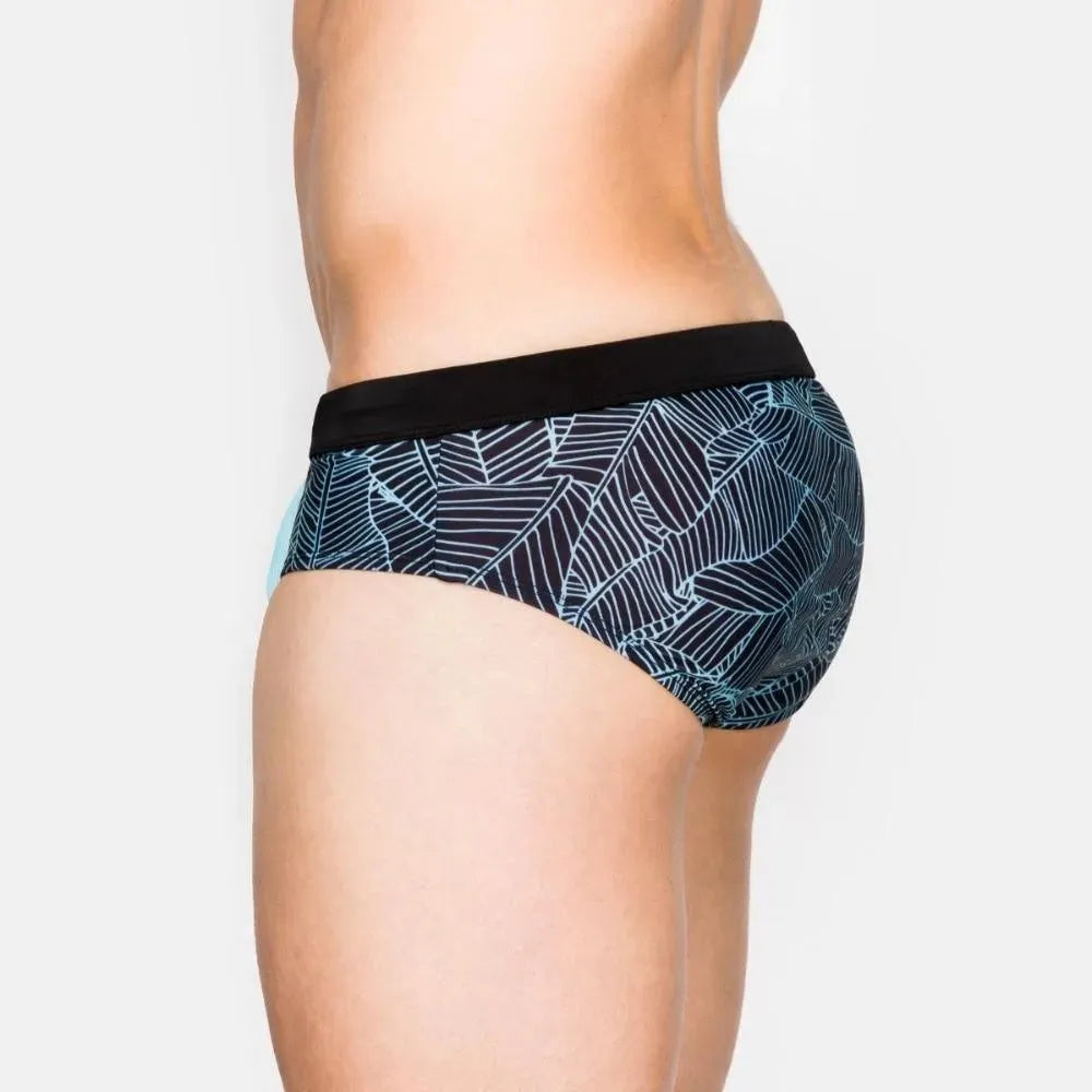 Men Flamingo Animal Print Swim Briefs
