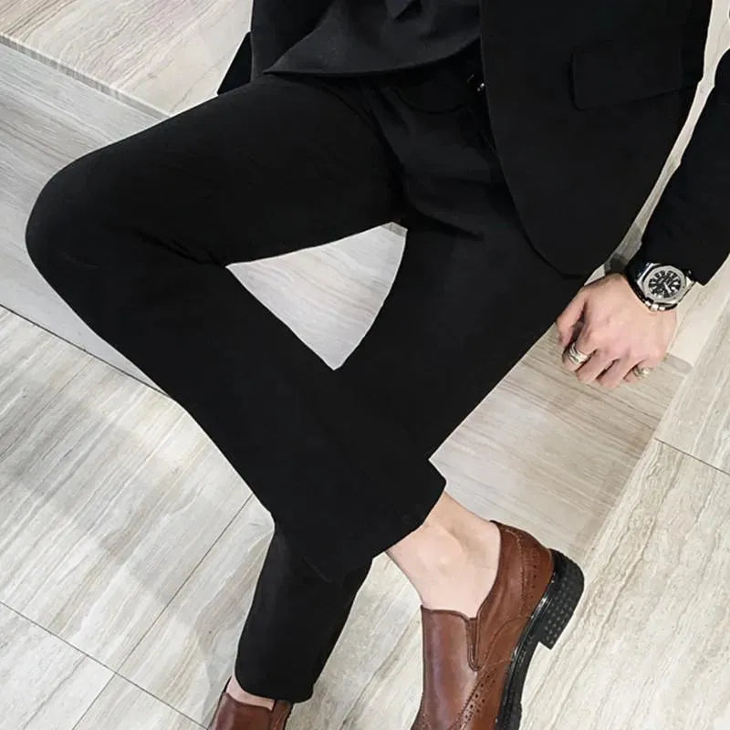 Men-in-Black Three Piece Slim Fit Suit - Three Piece Suit - LeStyleParfait