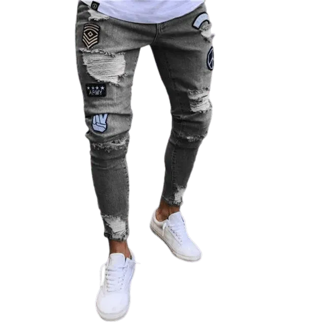 Men Jeans With Patches - Men's Jeans - LeStyleParfait