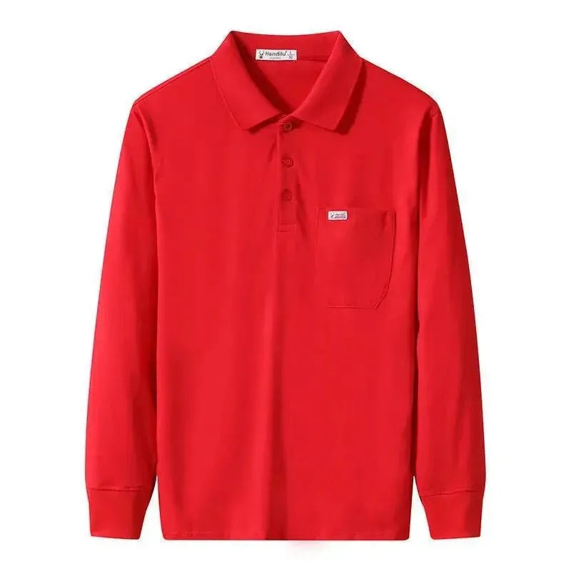 Men Long Sleeved Polo Shirt Cotton - Polo Shirt - LeStyleParfait