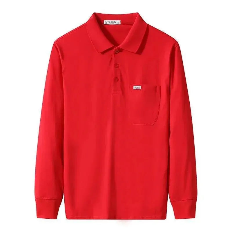 Men Long Sleeved Polo Shirt Cotton - Polo Shirt - LeStyleParfait