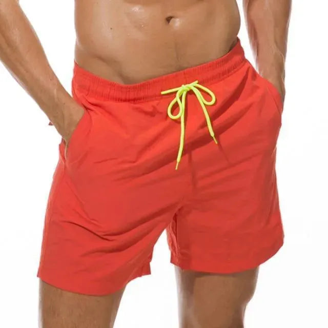 Men Pink Sporty Swim Shorts fashion image