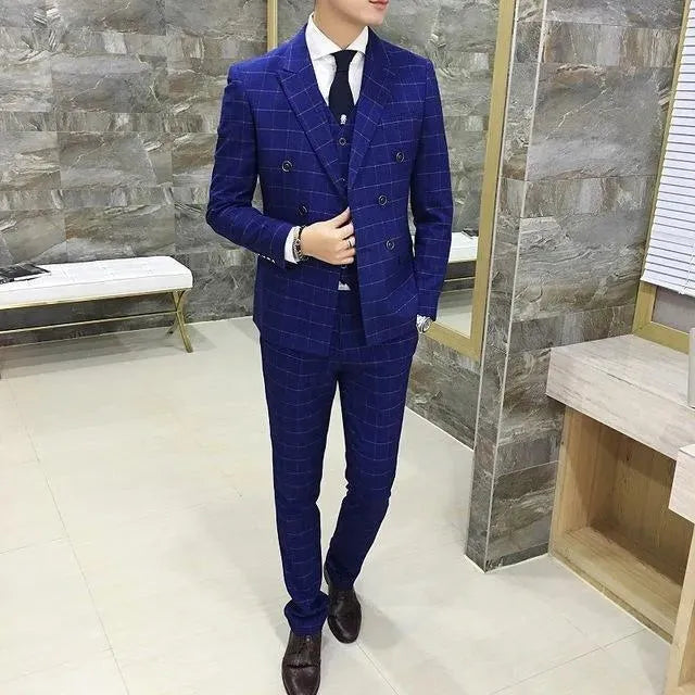 Smith Plaid Double Breasted Suit - Plaid Suit - LeStyleParfait