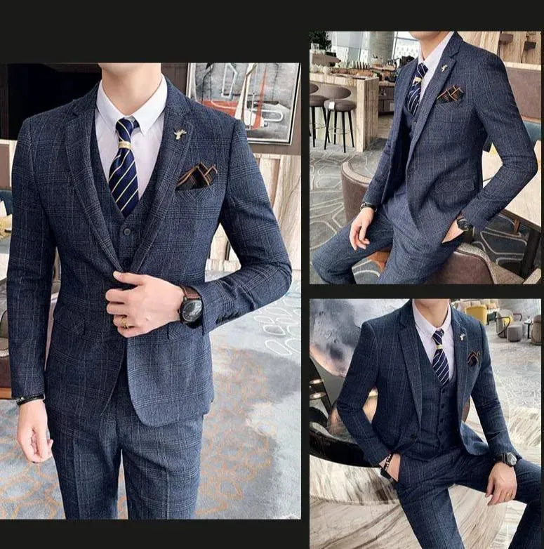 Plaid Three Piece Suit - Plaid Suit - LeStyleParfait