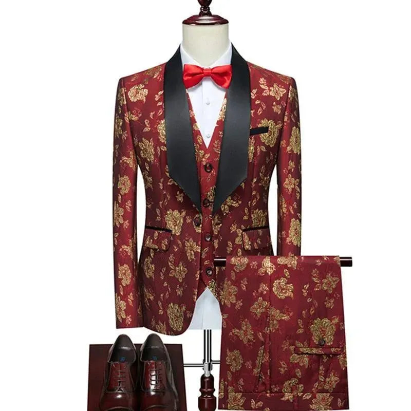 Sergio Three Piece Tuxedo Suit - Tuxedo Suit - LeStyleParfait