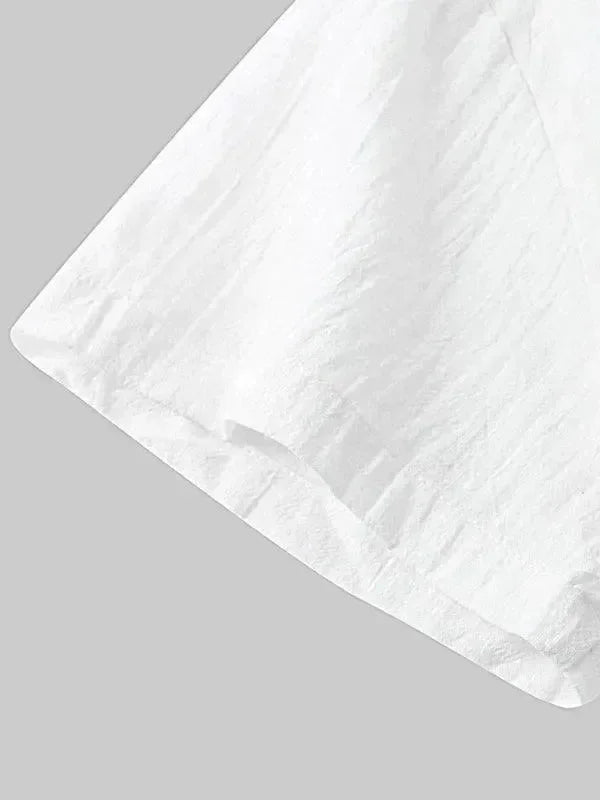 Men Relaxed Classic Linen Shorts Set - Solid Shorts Two-Piece Set - LeStyleParfait