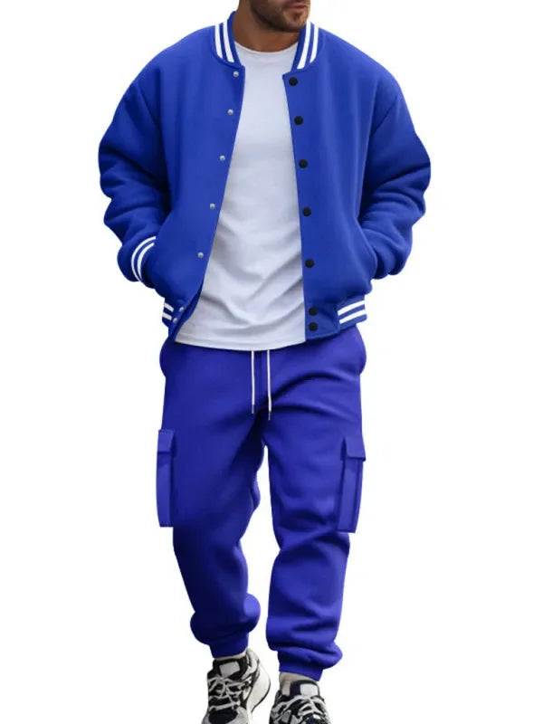 Men Relaxed Fleece Casual Jogger Set - Casual Joggers Set - LeStyleParfait