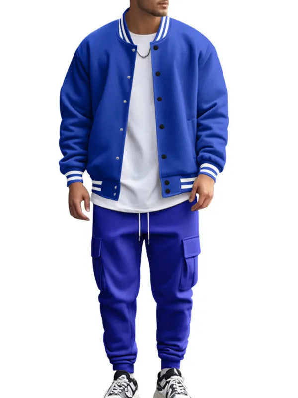 Men Relaxed Fleece Casual Jogger Set - Casual Joggers Set - LeStyleParfait