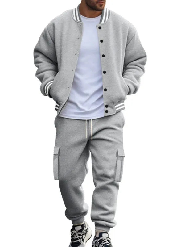 Men Relaxed Fleece Casual Jogger Set - Casual Joggers Set - LeStyleParfait