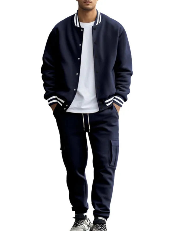 Men Relaxed Fleece Casual Jogger Set - Casual Joggers Set - LeStyleParfait