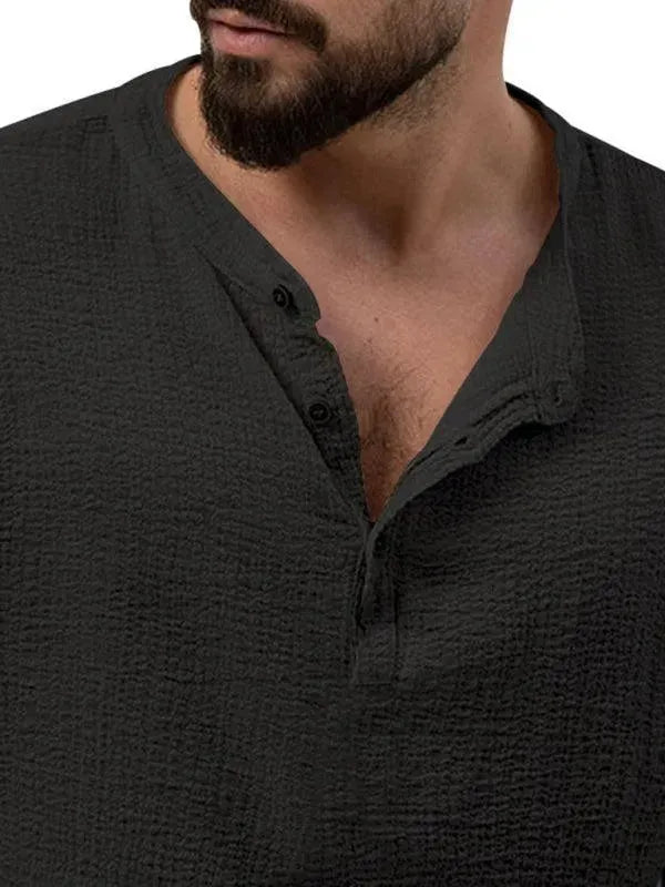 Men Relaxed Ribbed Jogger Lounge Set - Solid Jogger Two-Piece Set - LeStyleParfait