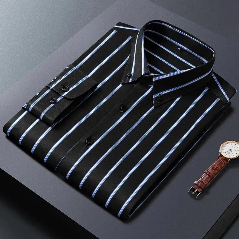 Men's Business Wide Striped Shirt - Striped Shirt - LeStyleParfait