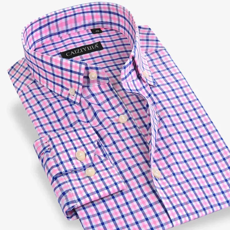 Men's Button Down Cotton Checkered Shirt - Checkered Shirt - LeStyleParfait