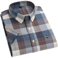 Men's Short Sleeve Plaid Cotton Shirt - Plaid Shirt - LeStyleParfait