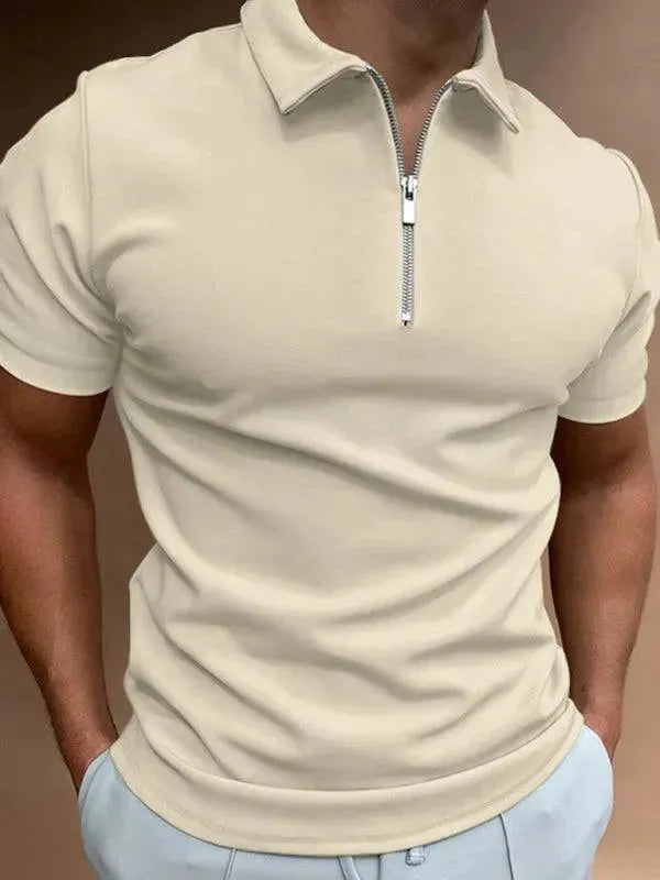 LeStyleParfait Men's T-Shirts Casual Polo Plain-Solid Short Sleeves-