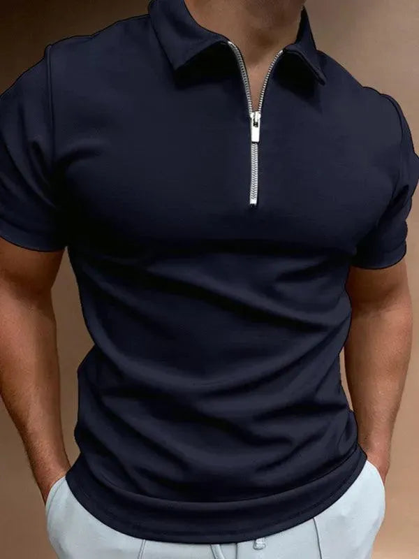 LeStyleParfait Men's T-Shirts Casual Polo Plain-Solid Short Sleeves-