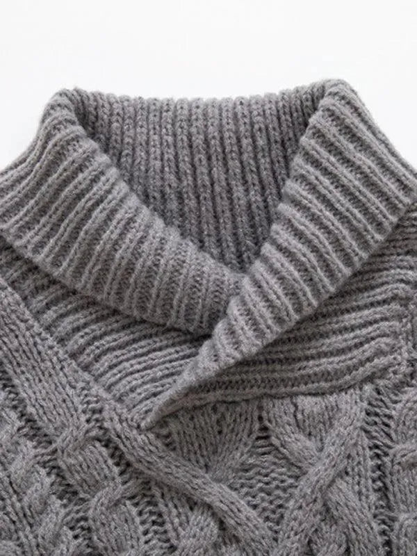 Men’s Twist V-Neck Pullover Sweater – Knit Style