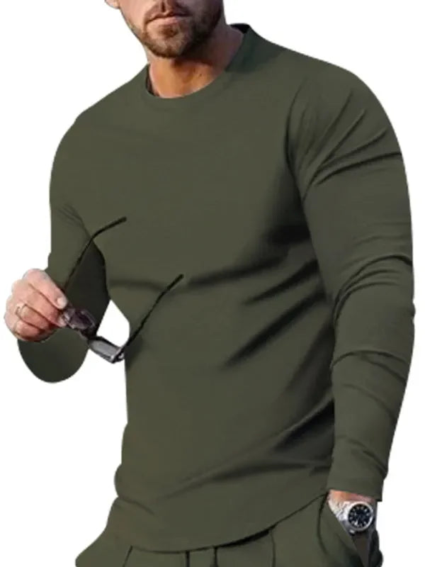 Men Sleek Casual Jogger Two-Piece Set - Solid Joggers Two-Piece Set - LeStyleParfait