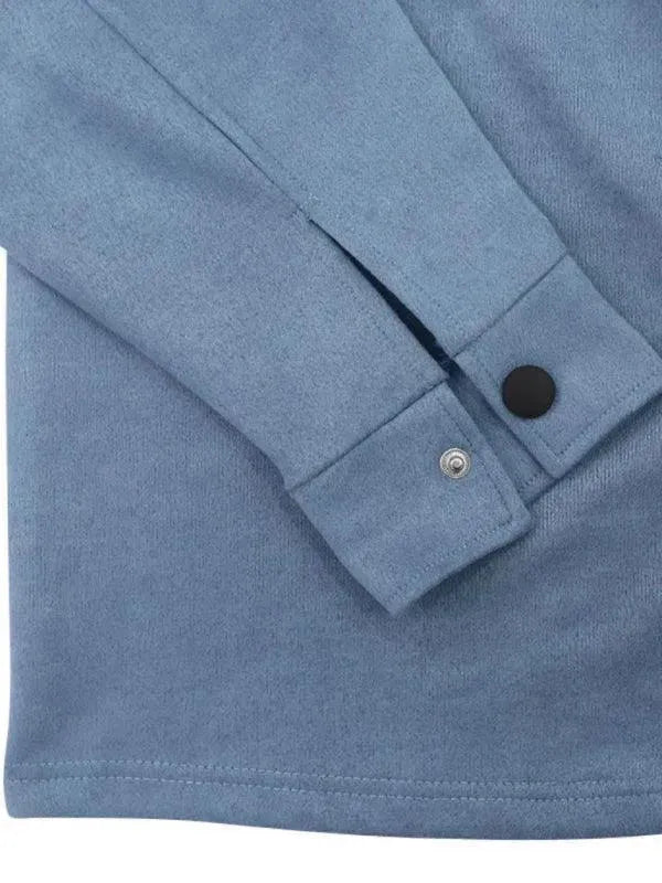 Men Stylish Buttoned Jogger Two-Piece Set - Solid Jogger Two-Piece Set - LeStyleParfait