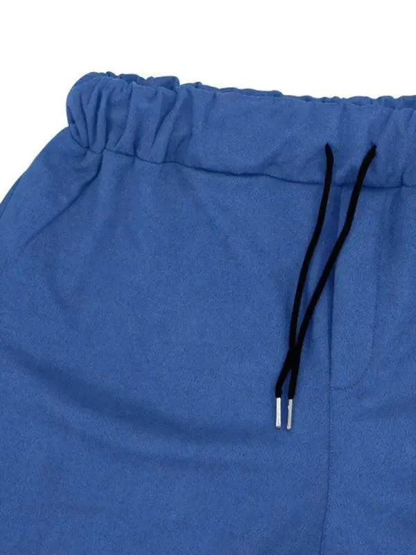 Men Stylish Buttoned Jogger Two-Piece Set - Solid Jogger Two-Piece Set - LeStyleParfait