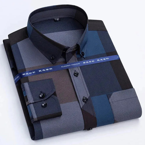 Men's Button Down Plaid Shirt-Men Shirts-LeStyleParfait