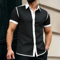 Men's Geometric Polka Dot Shirt-Men Shirts-LeStyleParfait