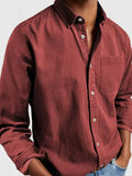Men's Long Sleeve Lapel Shirt-Men Shirts-LeStyleParfait
