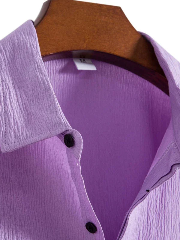 Men's Loose Cotton Linen Shirt-Men Shirts-LeStyleParfait