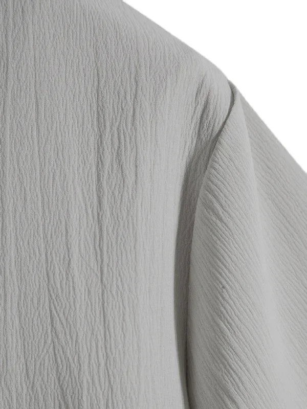 Men's Loose Cotton Linen Shirt-Men Shirts-LeStyleParfait