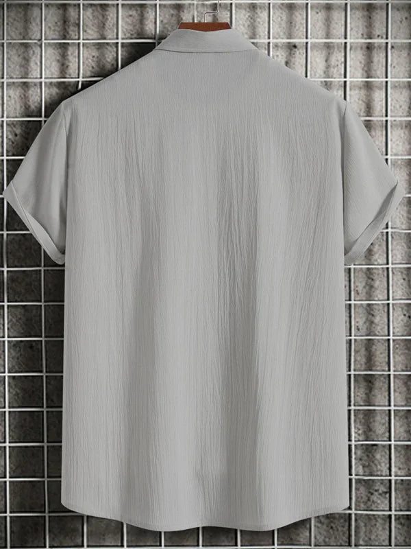 Men's Loose Cotton Linen Shirt-Men Shirts-LeStyleParfait