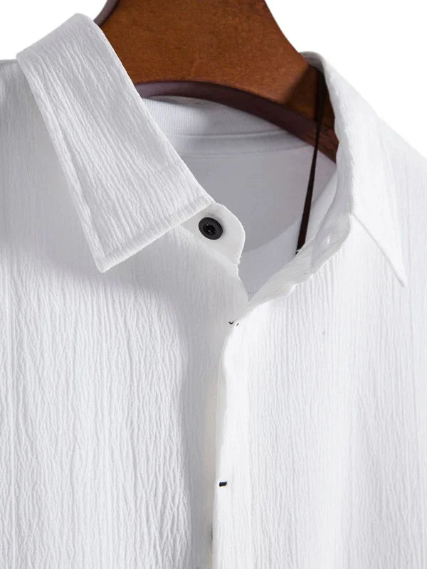 Men's Loose Cotton Linen Shirt-Men Shirts-LeStyleParfait