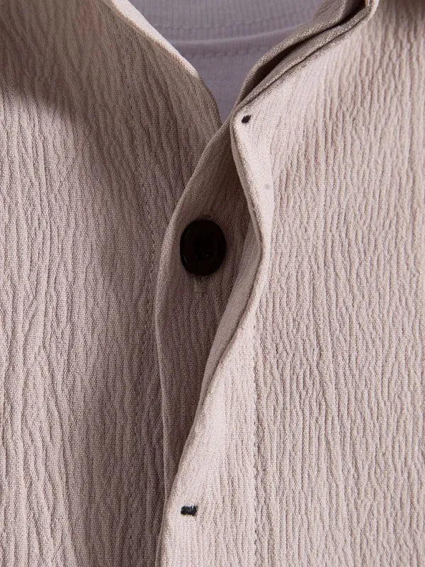 Men's Loose Cotton Linen Shirt-Men Shirts-LeStyleParfait