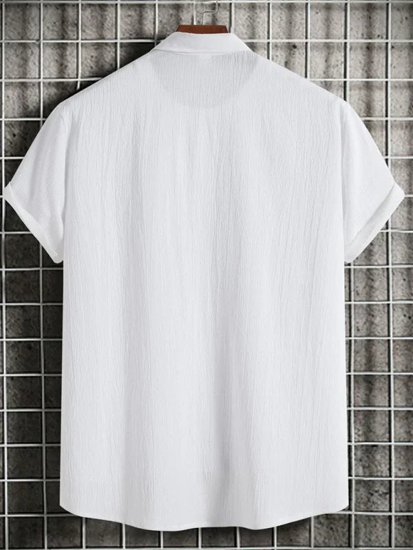 Men's Loose Cotton Linen Shirt-Men Shirts-LeStyleParfait