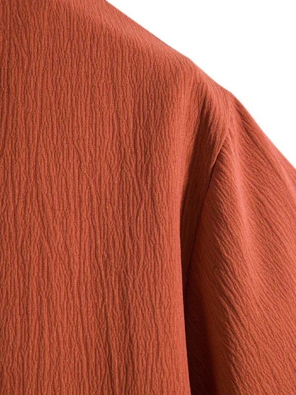 Men's Loose Cotton Linen Shirt-Men Shirts-LeStyleParfait