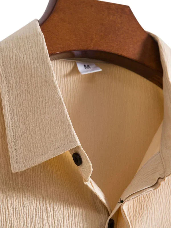 Men's Loose Cotton Linen Shirt-Men Shirts-LeStyleParfait