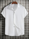 Men's Loose Cotton Linen Shirt-Men Shirts-LeStyleParfait